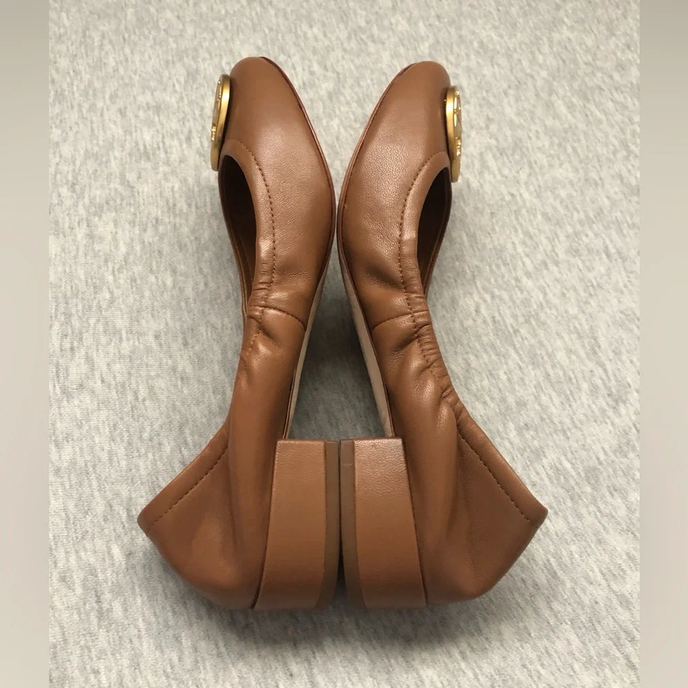 Tory Burch Leather Ballet Shoes MINNIE TRAVEL HEELS Size: US 6